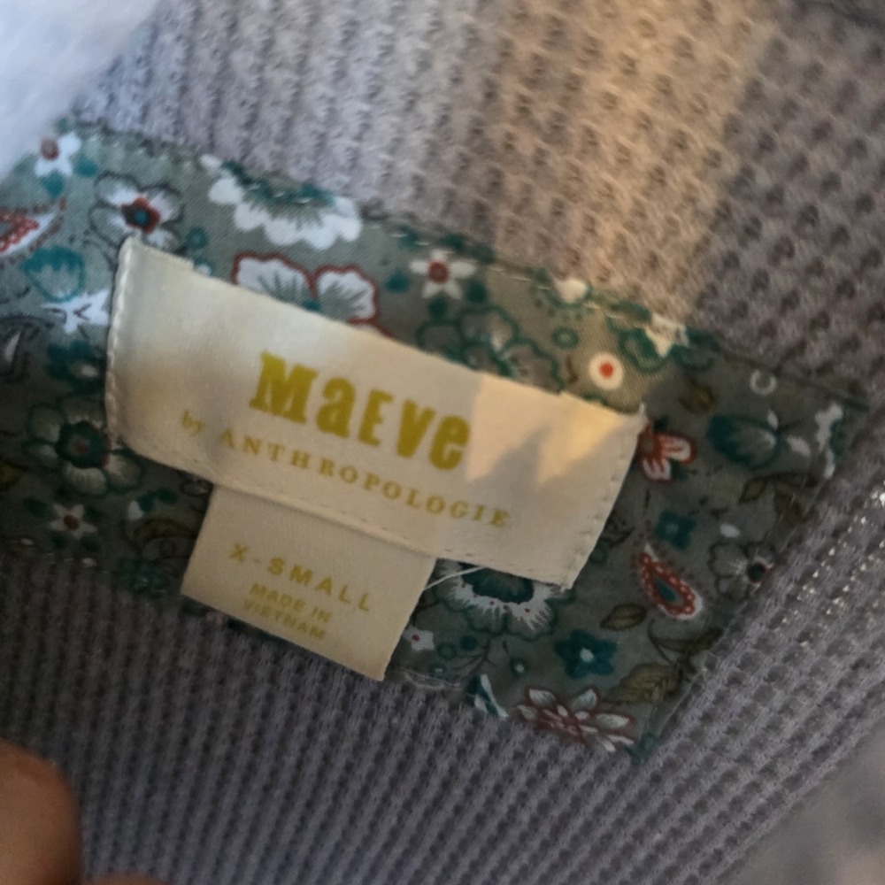 Anthropologie Maeve Shirt Women's Size‎ XS Gray Waffle Knit Turtle Neck Tunic - Picture 3 of 7